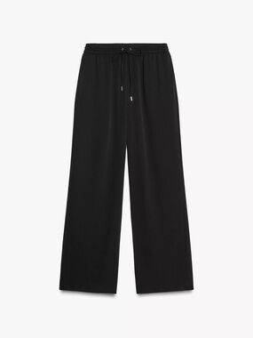 NWOT Zara Wide Leg Drawstring Pants in Black Flowy Pants XS